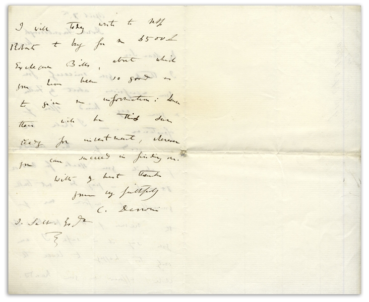 Charles Darwin Autograph Letter Signed --''...I thank you sincerely for your expressions about my Father & your very kind offer of assistance...''
